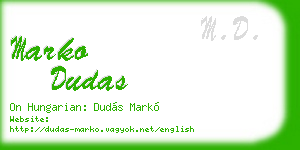 marko dudas business card